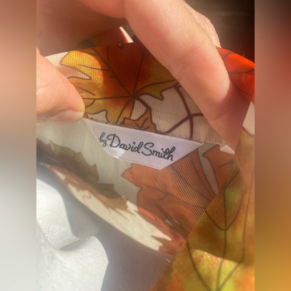 Vintage David Smith Sleeveless Collar Fall Leaves Shirt 💛🍁Medium Sz - Picture 6 of 6